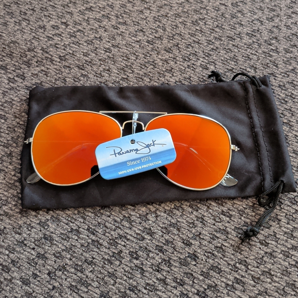 Panama Jack Aviator Sunglasses - Orange Mirror Lenses